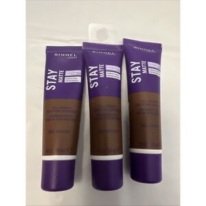 Rimmel London Foundation Stay Matte 603 Chocolate 1 Oz Full Coverage Lot Of 3